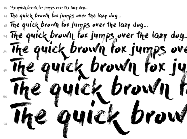 Dry Brush font waterfall